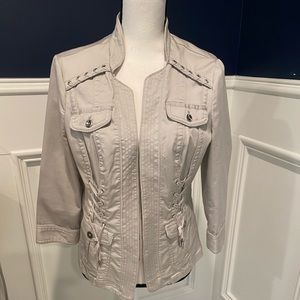 White House Black Market Lace Up Jacket